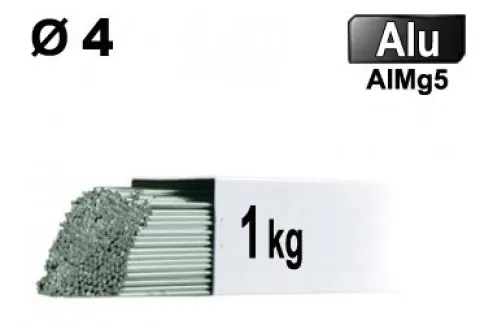 Baguettes métal d'apport TIG - ALU AlMg5 - Ø 4 - Vrac 1kg