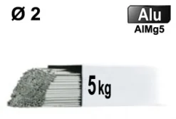 Baguettes métal d'apport TIG - ALU AlMg5 - Ø 2 - Etui de 5kg