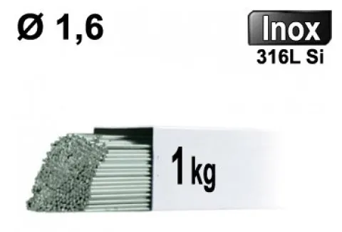 Baguettes métal d'apport TIG - INOX 316L - Ø 1,6 - Vrac 1kg
