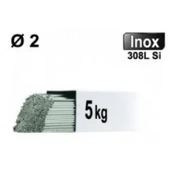 Baguettes métal d'apport TIG - INOX 308L - Ø 2 - Etui de 5kg