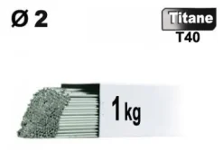 Baguettes métal d'apport TIG - TITANE T40 - Ø 2 - Etui de 1kg