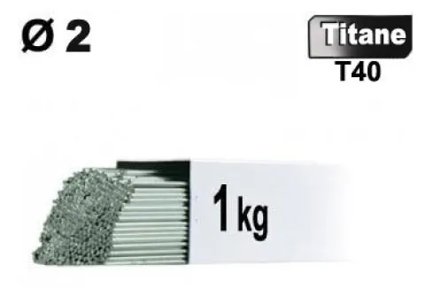 Baguettes métal d'apport TIG - TITANE T40 - Ø 2 - Etui de 1kg