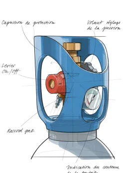 Bouteille ARGON - ALBEE WELD AR - 2,3 m3 AIR LIQUIDE - Détendeur intégré - B02