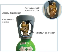 Bouteille ARGON +CO2 MISON12 NEMO DUES MOBIL 3,2m3 - 300 Bars LINDE - Détendeur intégré -