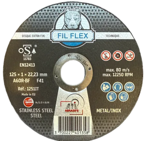 DISQUE A TRONCONNER EXTRA-FIN INOX 125x1x22 - FIL°FLEX