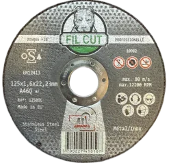 DISQUE A TRONCONNER EXTRA FIN METAL/INOX 125X1,6X22 FIL CUT