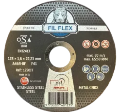 DISQUE A TRONCONNER FIN INOX 125X1,6X22 ~ FIL°FLEX