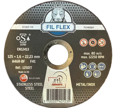 DISQUE A TRONCONNER FIN INOX 125X1,6X22 ~ FIL°FLEX