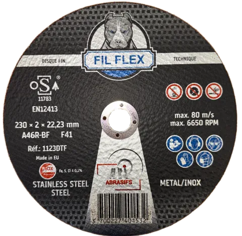 DISQUE A TRONCONNER METAL/INOX 230X2X22 ~ FIL°FLEX