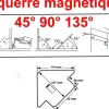 EQUERRE MAGNETIQUE avec intérrupteur marche/arret - Epaisseur 26 mm - Côté 114mm