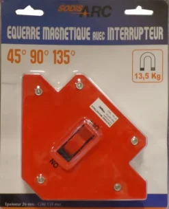 EQUERRE MAGNETIQUE avec intérrupteur marche/arret - Epaisseur 26 mm - Côté 114mm