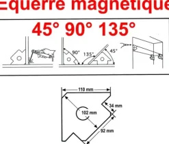 EQUERRE MAGNETIQUE - Epaisseur 20 mm - Côté 110mm - GYS
