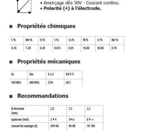 Électrodes INOX 312R - D 2,5 - ( 54 pièces ) - MAINTENANCE / REPARATION