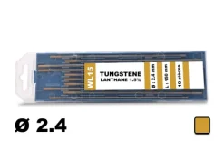 10 électrodes 150 mm, tungstène lanthane, Ø 2.4 mm - Or