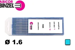 10 électrodes 150 mm, tungstène, Ø 1.6 mm - Turquoise - Binzel -