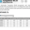 10 électrodes 150 mm, tungstène WL20, Ø 2,4 mm - Bleu