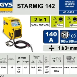 Poste de soudure MIG SMARTMIG 142 140A 230V - 2 EN1 - GYS