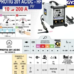 Poste de soudure PROTIG 201 AC/DC avec accessoires - GYS