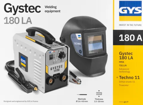 Poste à souder GYSTEC 180 LA + Masque lcd Techno 11 - GYS