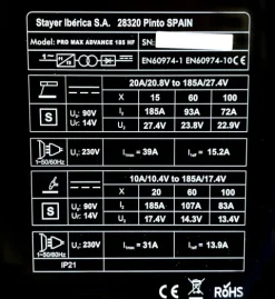 Poste à souder PRO MAX ADVANCED 185 HF - Livré en mallette- STAYER