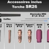 Torche TIG SR26 à double commande - 8M - connecteur 35/50 - DIN - DESTOCKAGE