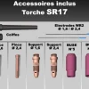 Torche TIG SR17 à lamelle- 4M - connecteur 35/50 - AMPHENOL
